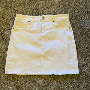 White denim skirt